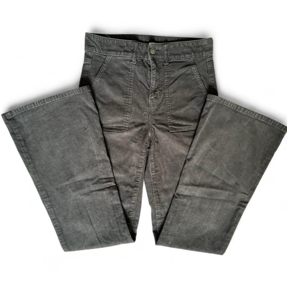 American Eagle black corduroy straight leg pants